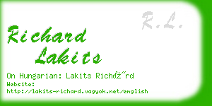 richard lakits business card